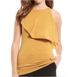 Antonio Melani Amber Yellow 100% Cashmere Emmabella Sleeveless Sweater